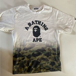 Bape White and Camouflage Short Sleeve Tee